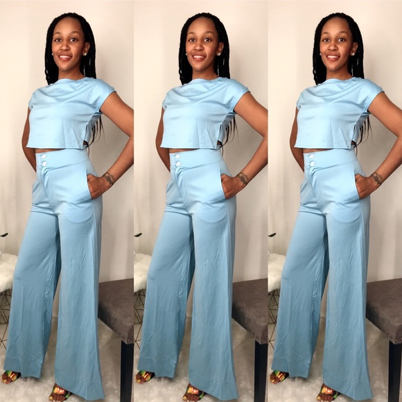 🔥💙Powder Blue 2PIECE Pants Set!💙🔥 - Picture 3 of 4